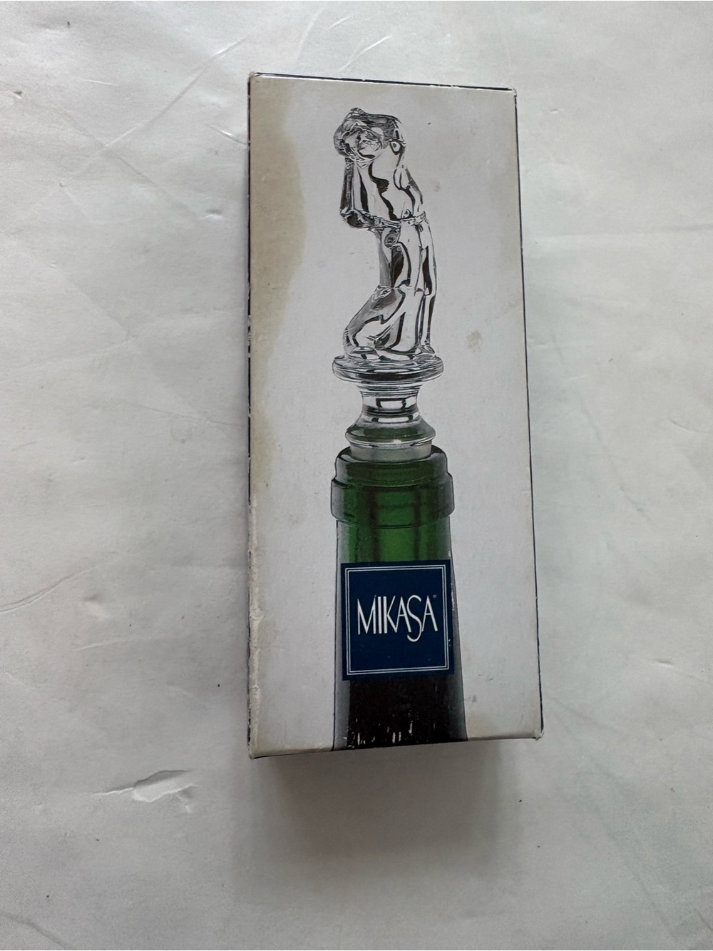 Mikasa Bottle Stopper Clear Bogey Golfer Glass Barware Gift Collectible NIB